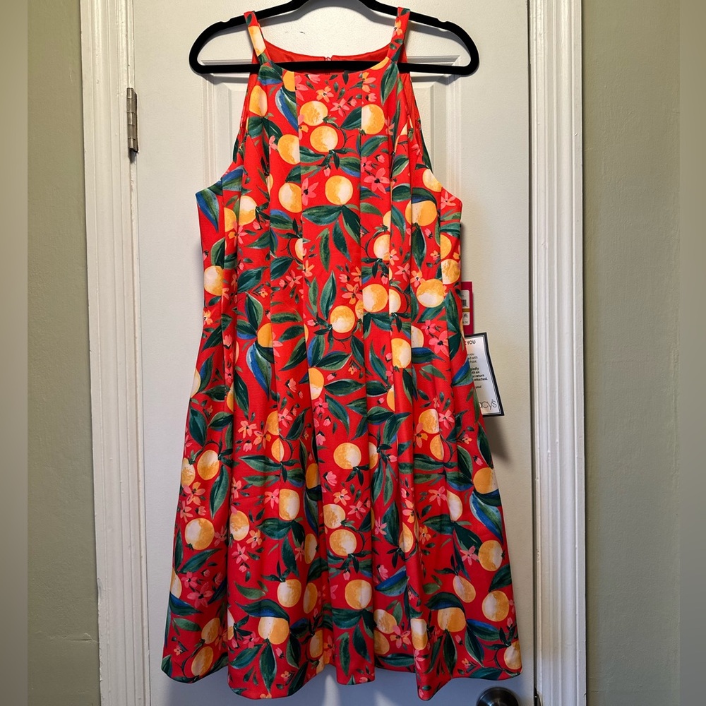 Vince Camuto Halter Mini Dress in Red Orange